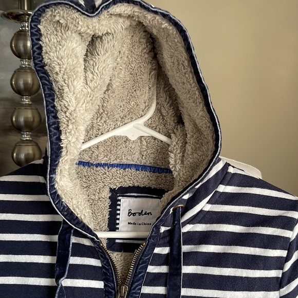 Boden sherpa lined hooded zip up jacket womens US 6 - Picture 2 of 6